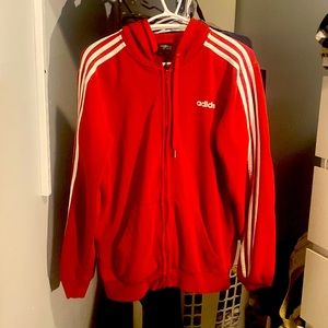 Red Adidas Hoodie Unisex size Small